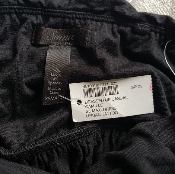 Soma strapless maxi dress, urban tattoo print - Picture 5 of 5